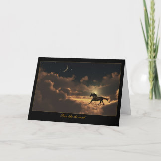 Horse Clouds Night Sky Kaart voor elk gebruik