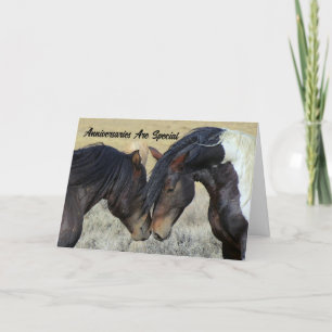 Horse Couple Anniversaire Carte de voeux