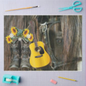 Horse Cowboy boots Guitar Sunflower Rustic Tissuepapier (Craft)