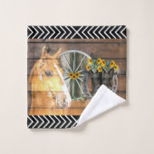 Horse Cowboy Boots Hoefijzer Wagon Wheel Bad Handdoek (Wasdoekje)