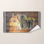 Horse Cowboy Boots Hoefijzer Wagon Wheel Bad Handdoek (Handdoek)