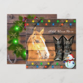 Horse Cowboy Boots Rustic Barn Board Feestdagenkaart (Voorkant / Achterkant)