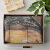 Horse Cowboy Boots Rustic Barn Board Tissuepapier (Geschenk)