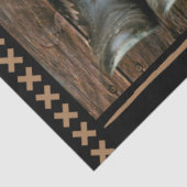 Horse Cowboy Boots Sunflower Rustic Barn Board Tissuepapier (Detail)