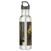 Horse Cowboy Boots Sunflower Rustic Barn Board Waterfles (Achterkant)