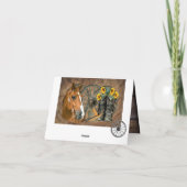 Horse Cowboy Boots Wagon Wheel Sunflower Western Kaart (Achterkant)