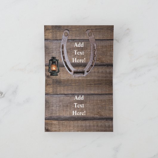 Horse Cowboy Boots Wagon Wheel Sunflower Western Kaart (Binnen)