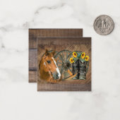 Horse Cowboy Boots Wagon Wheel Sunflower Western Notitiekaartje (Voorkant / Achterkant in situ)