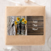 Horse Cowboy Boots zonnebloemen Etiket (Insitu)