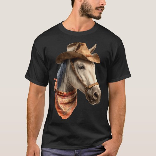 Horse Cowboy Equestrian Riding Funny Graphic T-shirt (Voorkant)