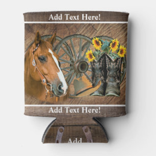 Horse Cowboy laarzen Wagon Wheel Western Blikjeskoeler