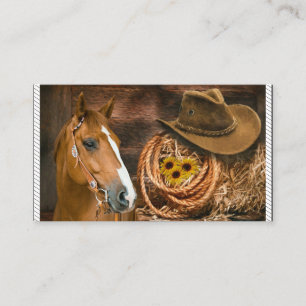 Horse Cowboy Pet Lasso Western Patroon Visitekaartje