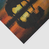 Horse Cowboy Silhouette Sunset Tissuepapier (Detail)