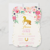 Horse Cowgirl Verjaardag Uitnodiging (Voorkant)