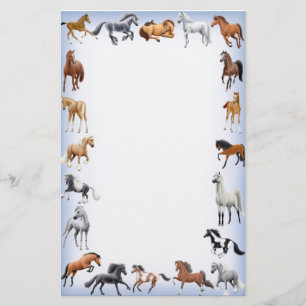 Horse Crazy Stationery Blue Briefpapier