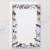 Horse Crazy Stationery Blue Briefpapier (Voorkant / Achterkant)