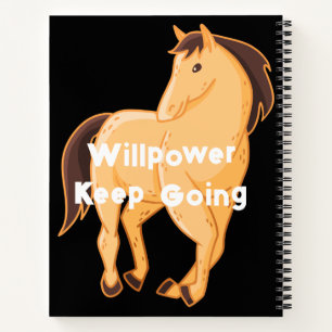 Horse Custom afbeelding Willpower Blijf Tekst afdr Notitieboek