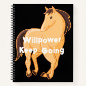 Horse Custom afbeelding Willpower Blijf Tekst afdr Notitieboek (Voorkant)