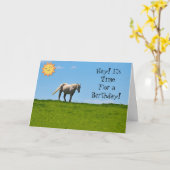 Horse Cute Pun Art Carte Anniversaire (Fleur jaune)