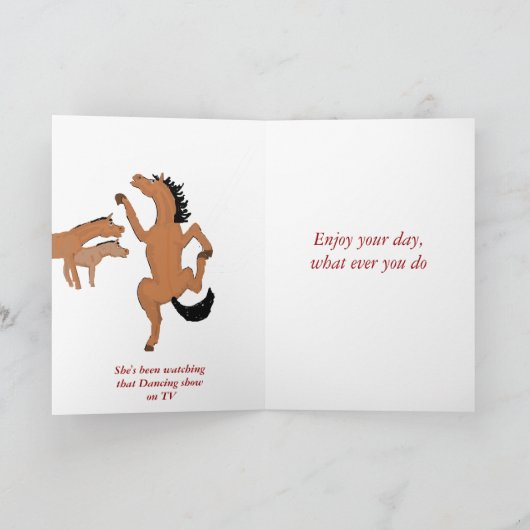 Horse Dancing verjaardagskaart, naam voorzijde toe Kaart (Binnen)