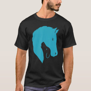 Horse Dog Silhouette Equine Canine Animal Outfit T-shirt