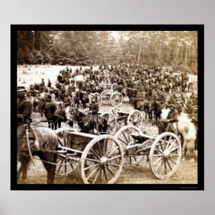 Horse Drawn Cannons bij Fair Oaks, VA 1862 Poster