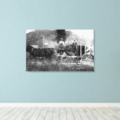 Horse Drawn Cart Canvas Afdruk (Insitu (Houten vloer))