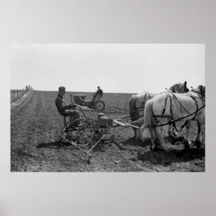 Horse-Drawn Corn Planter, 1940 Poster