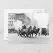 Horse Drawn Fire Engine, begin jaren 1900 Briefkaart (Voorkant / Achterkant)