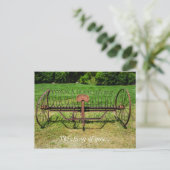 Horse Drawn Hay Rake Briefkaart (Staand voorkant)