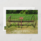 Horse Drawn Hay Rake Briefkaart (Voorkant / Achterkant)