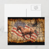 Horse, Eagle and US Flag Briefkaart (Voorkant / Achterkant)