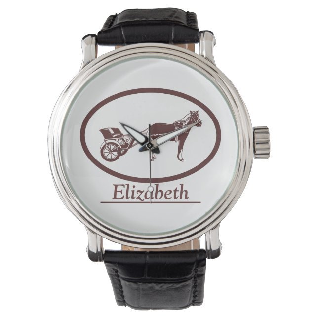 Horse en Buggy Logo Horloge (Voorkant)
