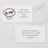 Horse en Buggy Logo Visitekaartje (Voorkant / Achterkant)