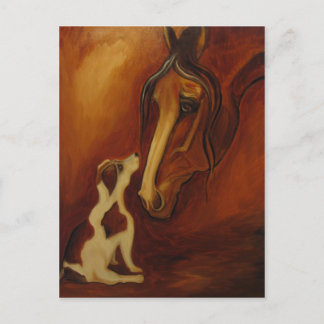Horse en Jack Russell Briefkaart
