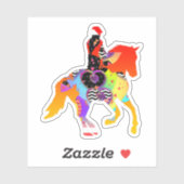 Horse en Rider Hearts Sticker (Vel)
