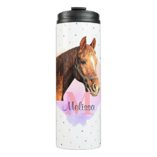 Horse Equestrian Animal Monogram Patroon Thermosbeker