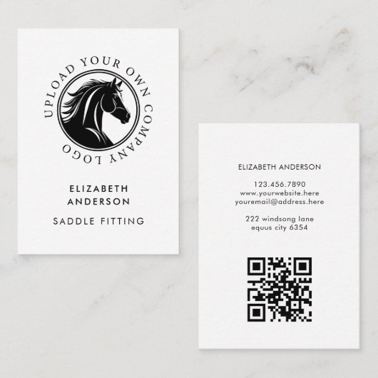 Horse Equestrian Business Logo QR Code Visitekaartje (Voorkant / Achterkant)