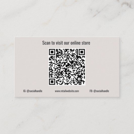 Horse Equestrian QR Code Visitekaartjes (Achterkant)