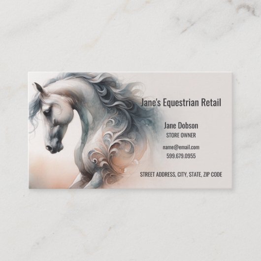 Horse Equestrian QR Code Visitekaartjes (Voorkant)