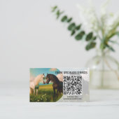 Horse Equine QR Code Visitekaartjes (Staand voorkant)