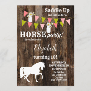 Horse fête d'anniversaire Invitation