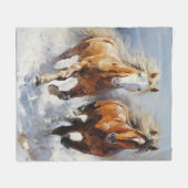 Horse Fleece Deken (Voorkant (Horizontaal))