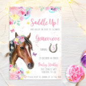 Horse Floral Invitation d'anniversaire pour fille