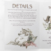 Horse Floral Ranch bruiloft drievoudige uitnodigin Drieluik Uitnodiging (Binnenzijde eerst)