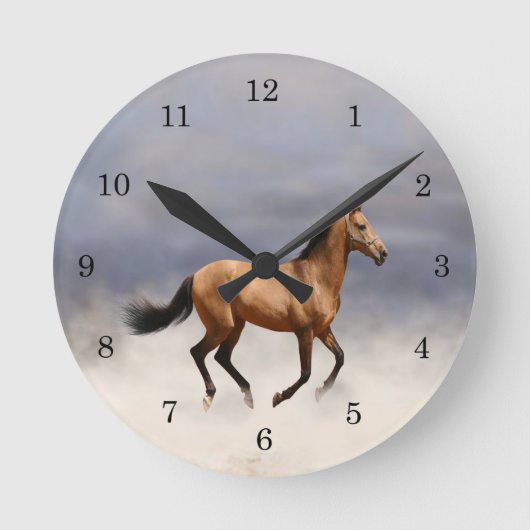 Horse Galloping Wall Clock Ronde Klok (Voorkant)