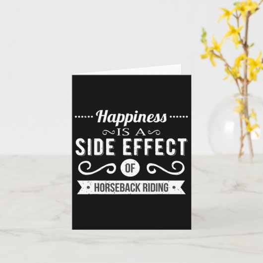 Horse Gezegde Happiness is een neveneffect paard Kaart (Gele Bloem)