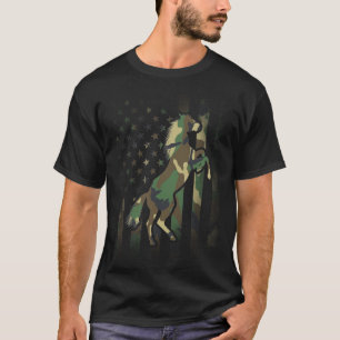 Horse Gift Camo American Flag USA Army T-Shirt