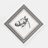Horse Gingham Servet (Hoek)