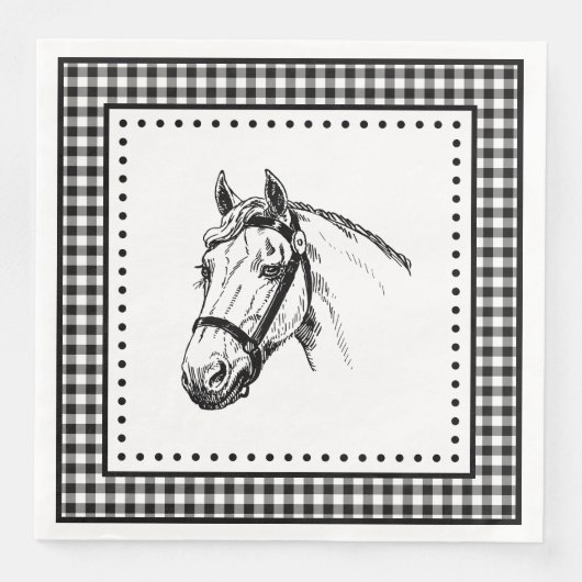 Horse Gingham Servet (Voorkant)